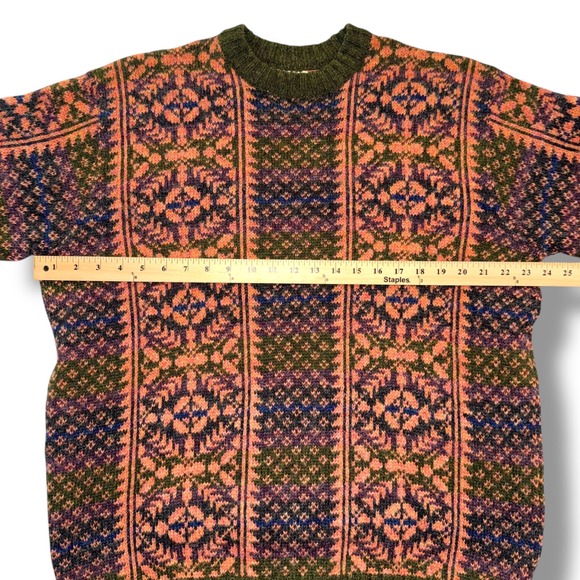 Luichart Woollens Harry Goudie Mens XL Fair Isle Knit Sweater Made in Scotland - Picture 3 of 8